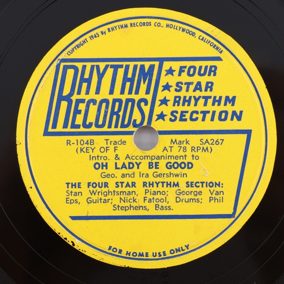 The Four Star Rhythm Section, Moonglow / Oh Lady Be Good -1945 10" 78 rpm Record - Picture 4 of 6